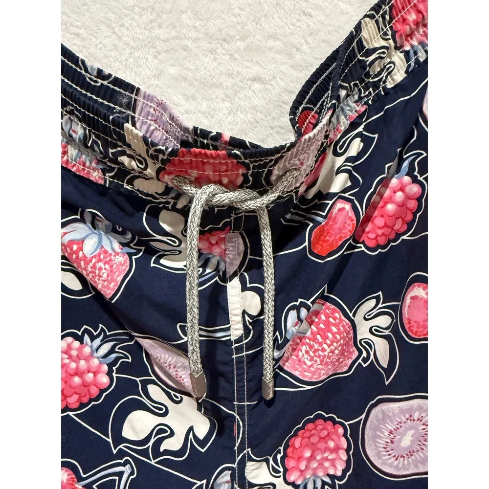 Vilebrequin Moorea Swim Trunks Mens Fruit Print Navy Blue XXL